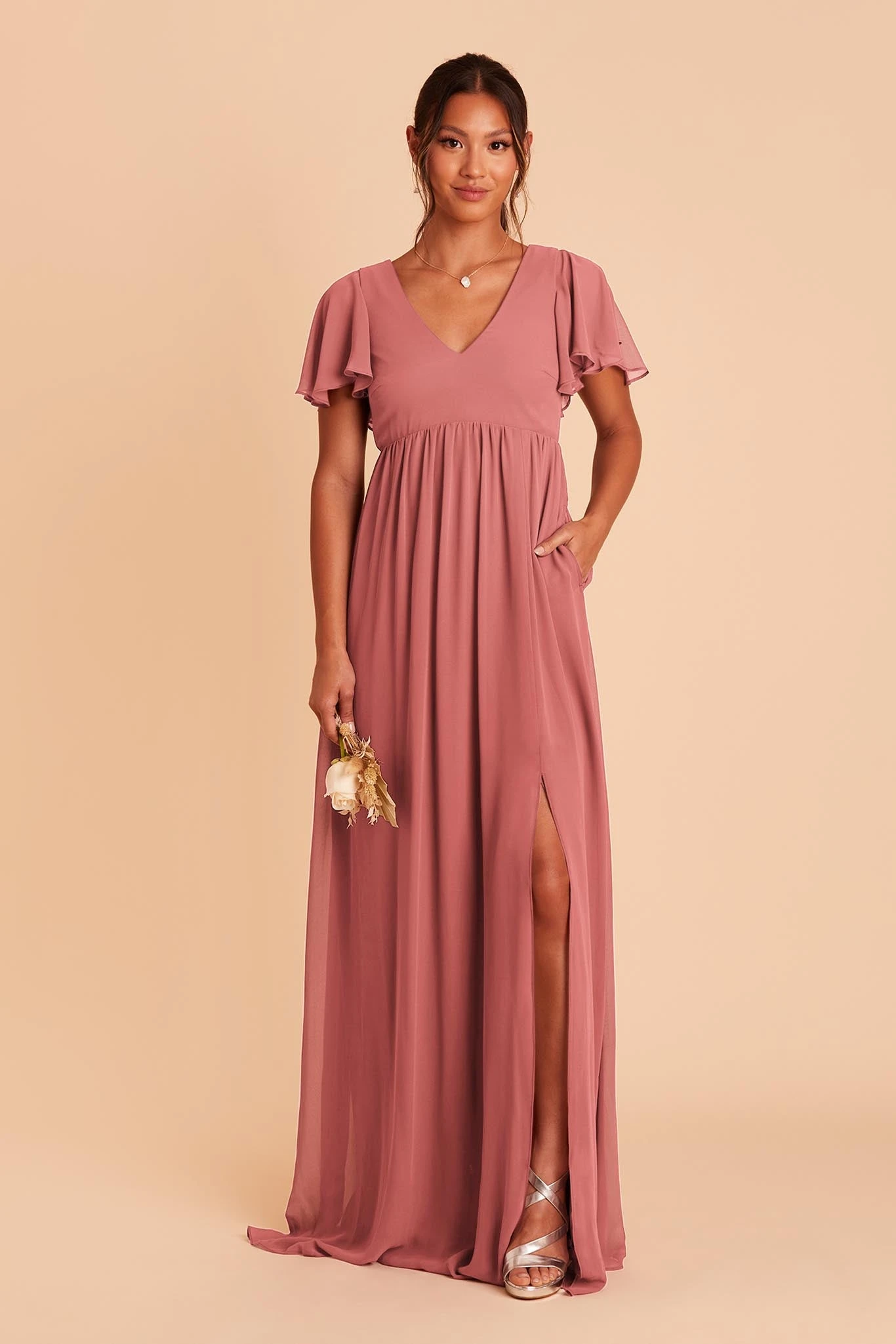Hannah Empire Dress - Mulberry - Image 5