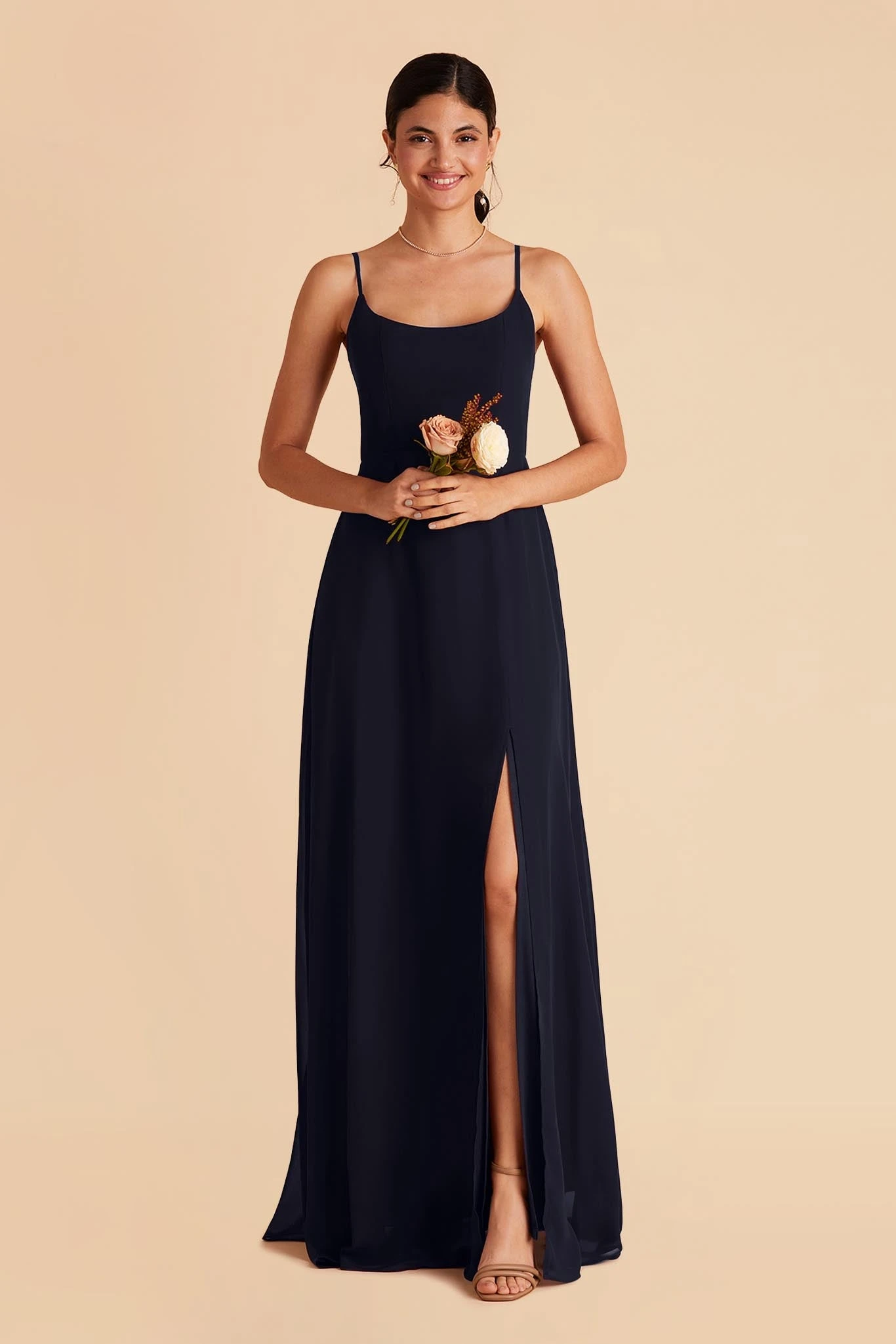 Amy Chiffon Dress - Navy - Image 4