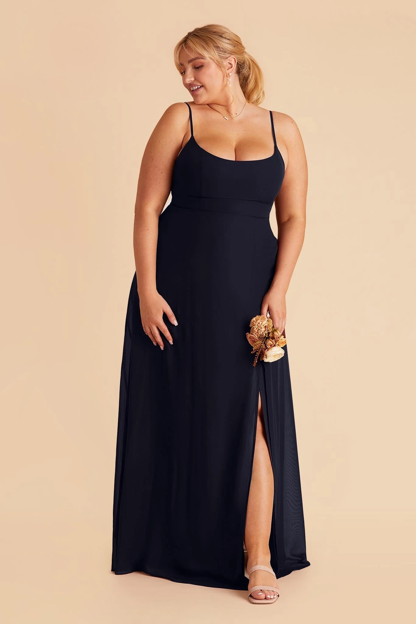 Amy Chiffon Dress - Navy - Image 2