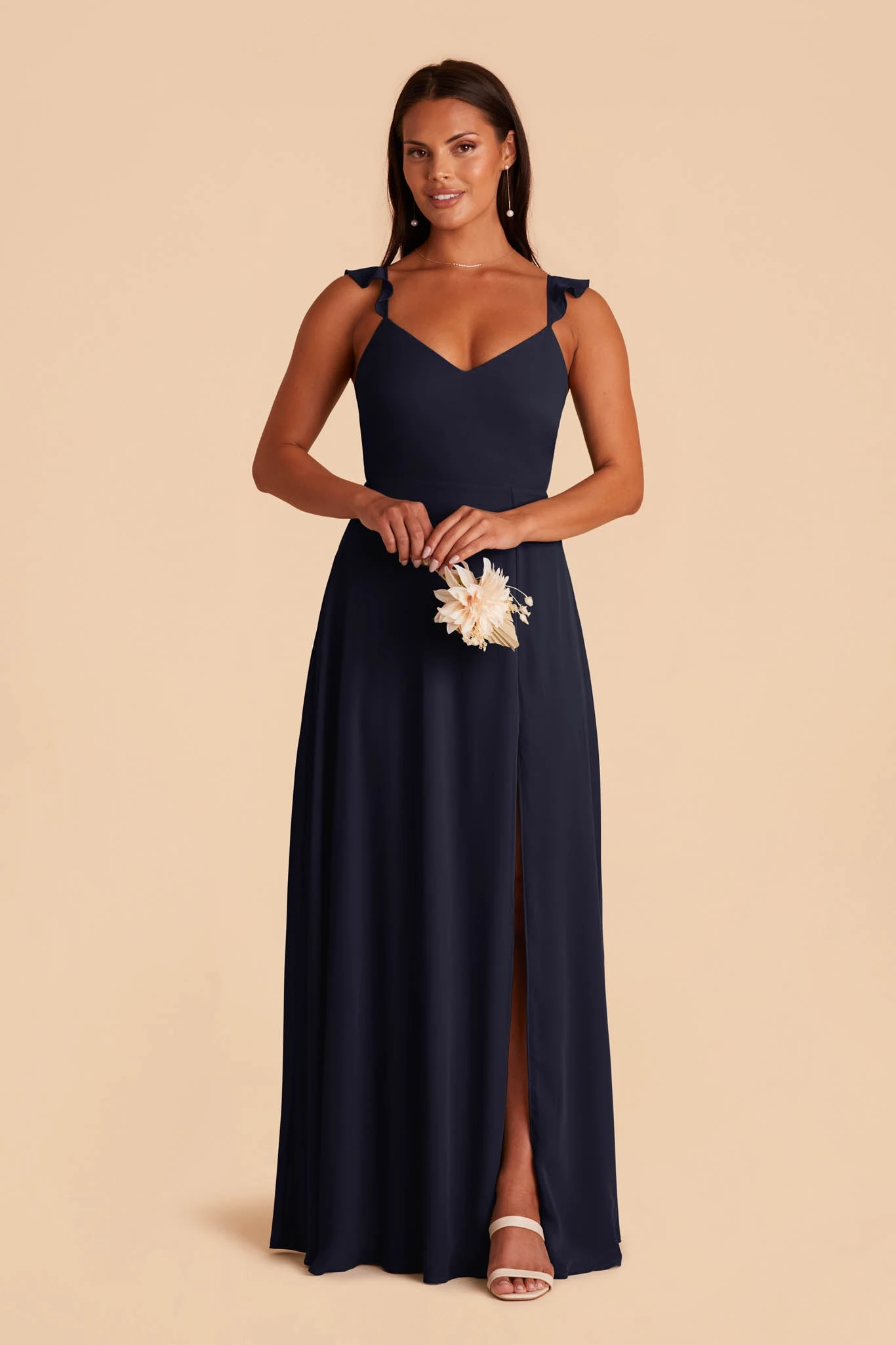 Doris Chiffon Dress - Navy - Image 3