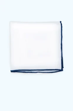 Jason Shoestring Piped Pocket Square - Navy