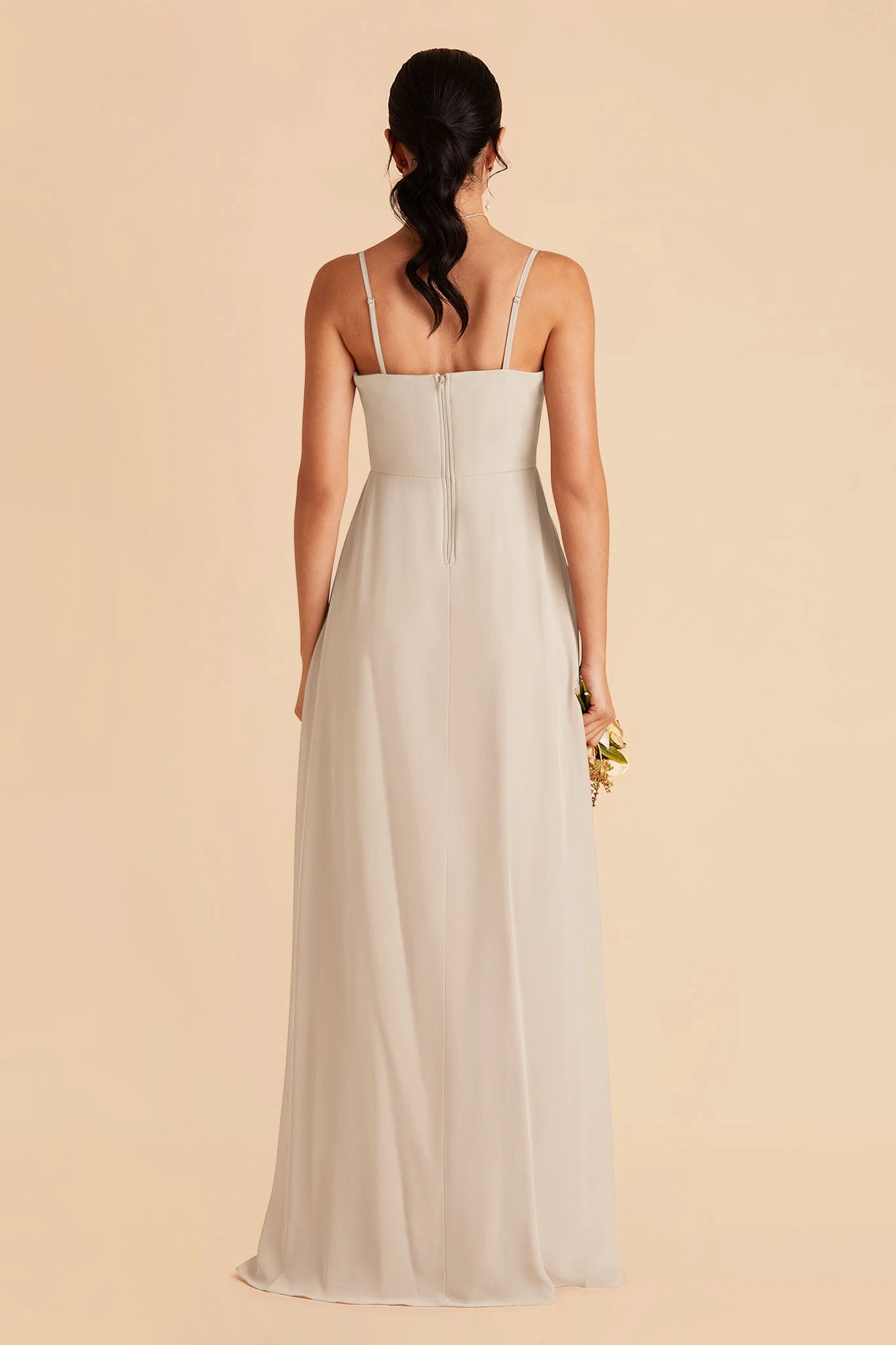 Chris Convertible Chiffon Dress - Neutral Champagne - Image 6