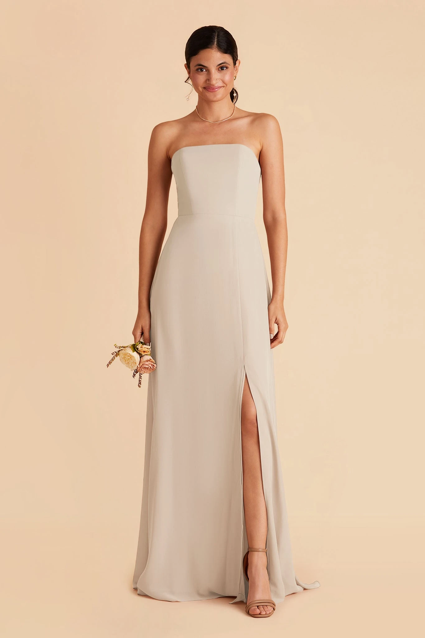Chris Convertible Chiffon Dress - Neutral Champagne - Image 5