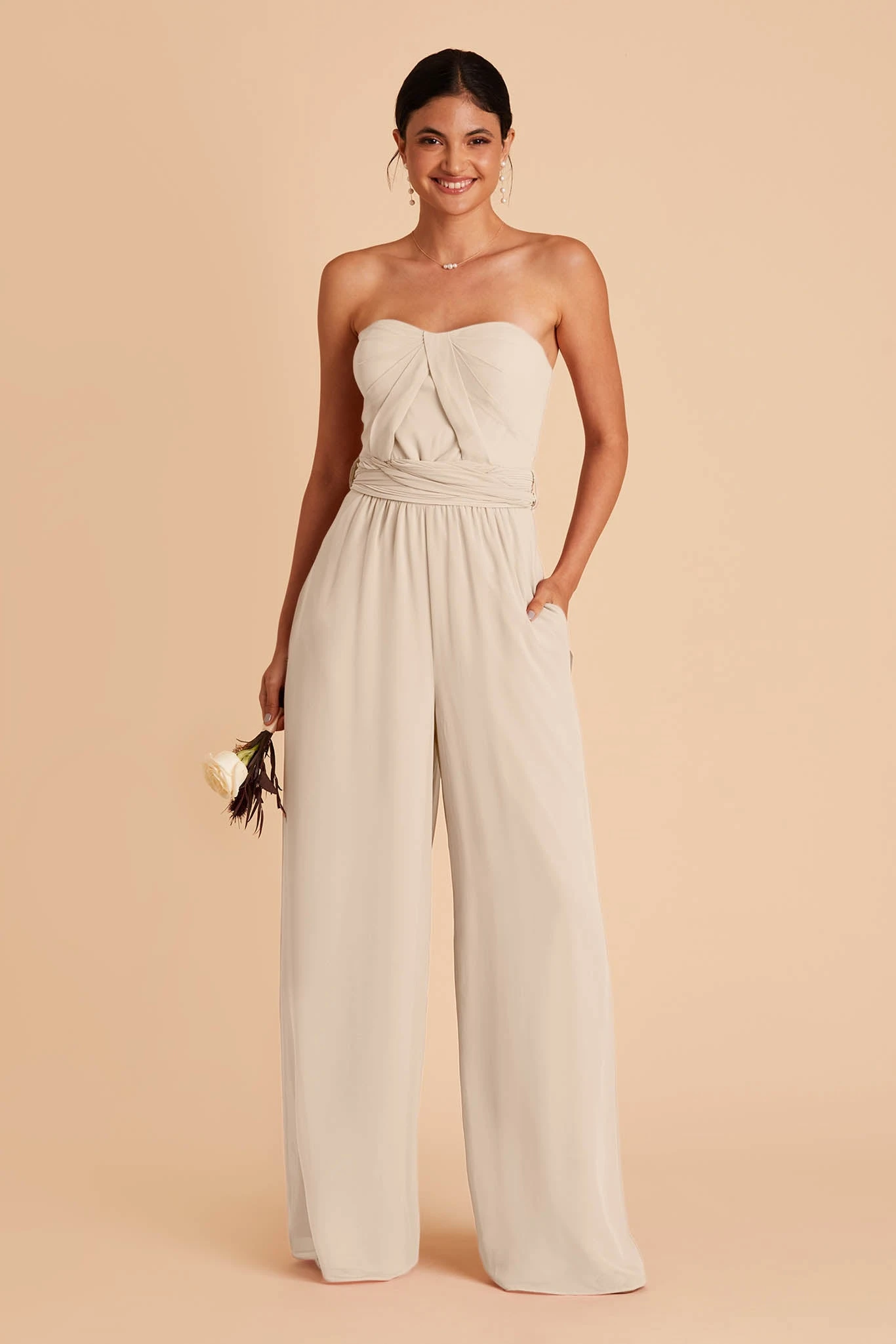 Gigi Convertible Jumpsuit - Neutral Champagne - Image 3