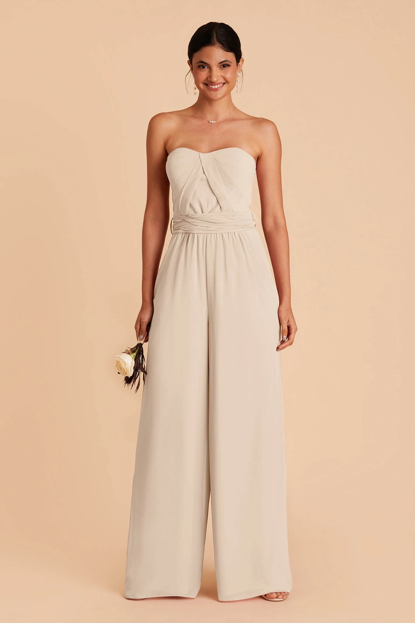 Gigi Convertible Jumpsuit - Neutral Champagne - Image 4