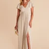 Hannah Empire Dress - Neutral Champagne
