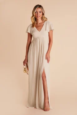 Hannah Empire Dress - Neutral Champagne