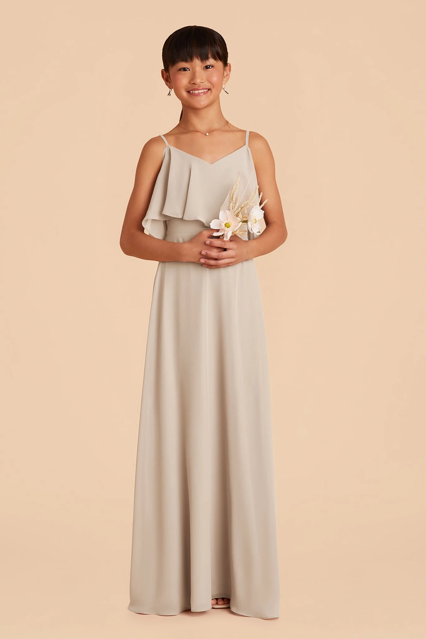 Janie Convertible Junior Dress - Neutral Champagne - Image 3