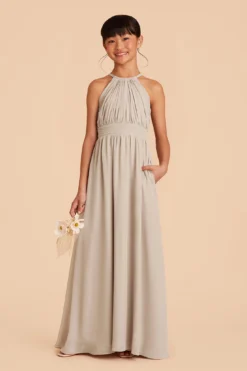 Sienna Junior Dress - Neutral Champagne