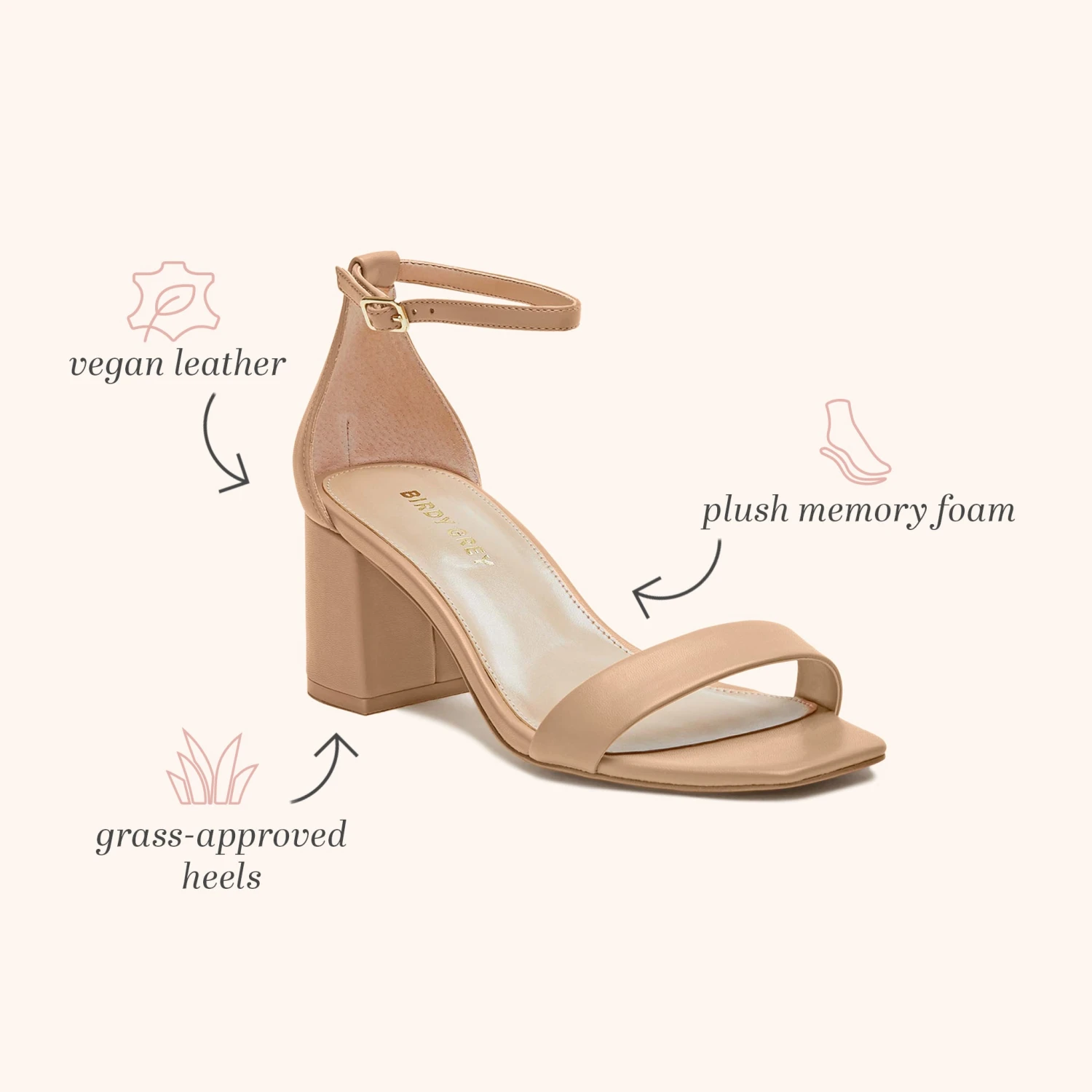 Natalie Chunky Heel - Nude Latte - Image 2