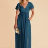 Hannah Empire Dress - Ocean Blue