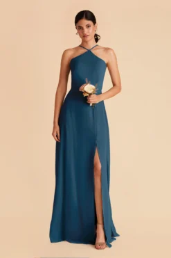 Juliet Chiffon Dress - Ocean Blue