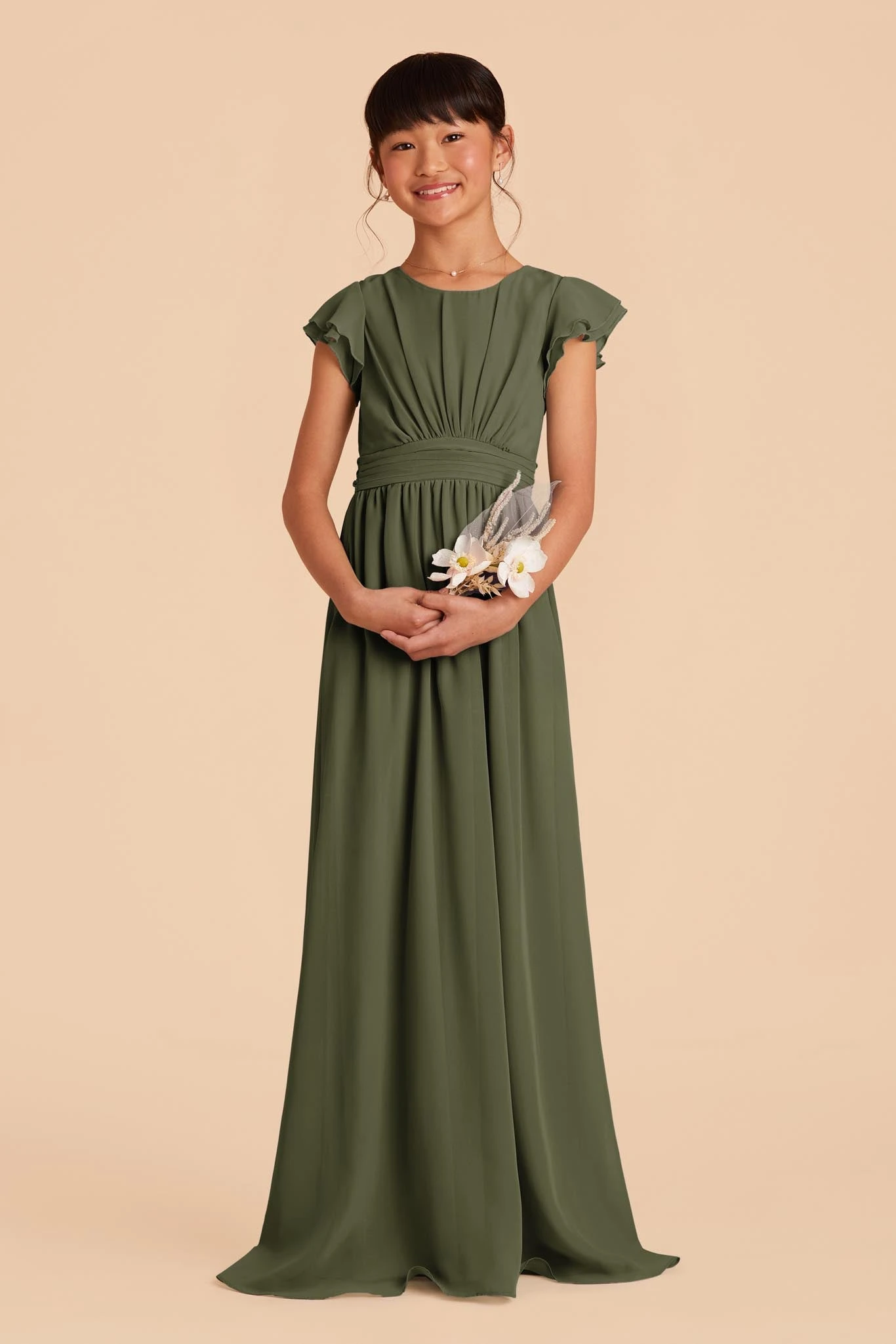 Celine Junior Dress - Olive - Image 3