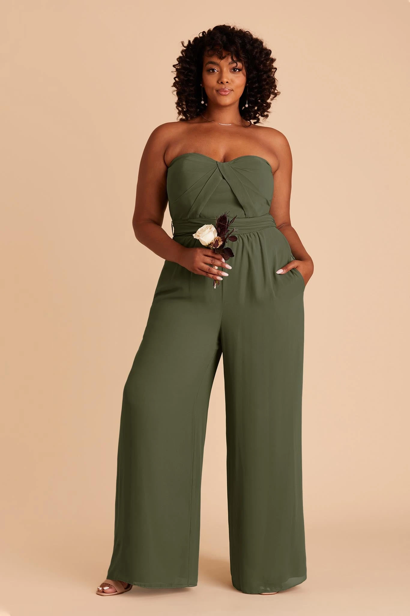 Gigi Convertible Jumpsuit - Olive - Image 2