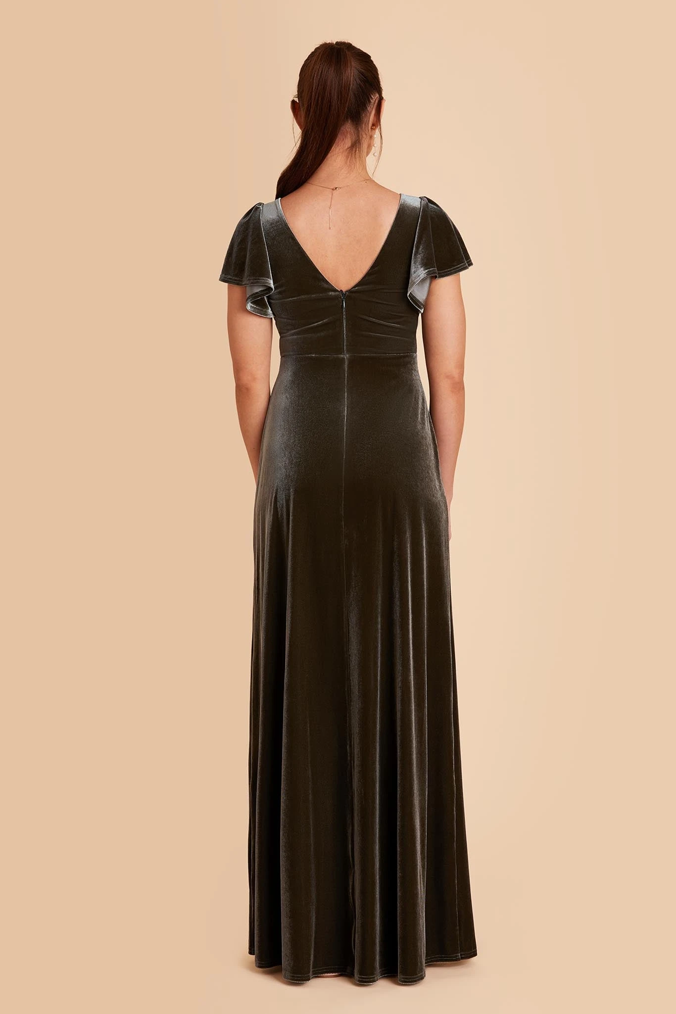 Hannah Velvet Dress - Olive - Image 7