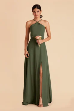 Juliet Chiffon Dress - Olive