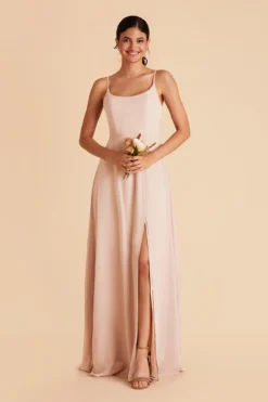 Amy Chiffon Dress - Pale Blush