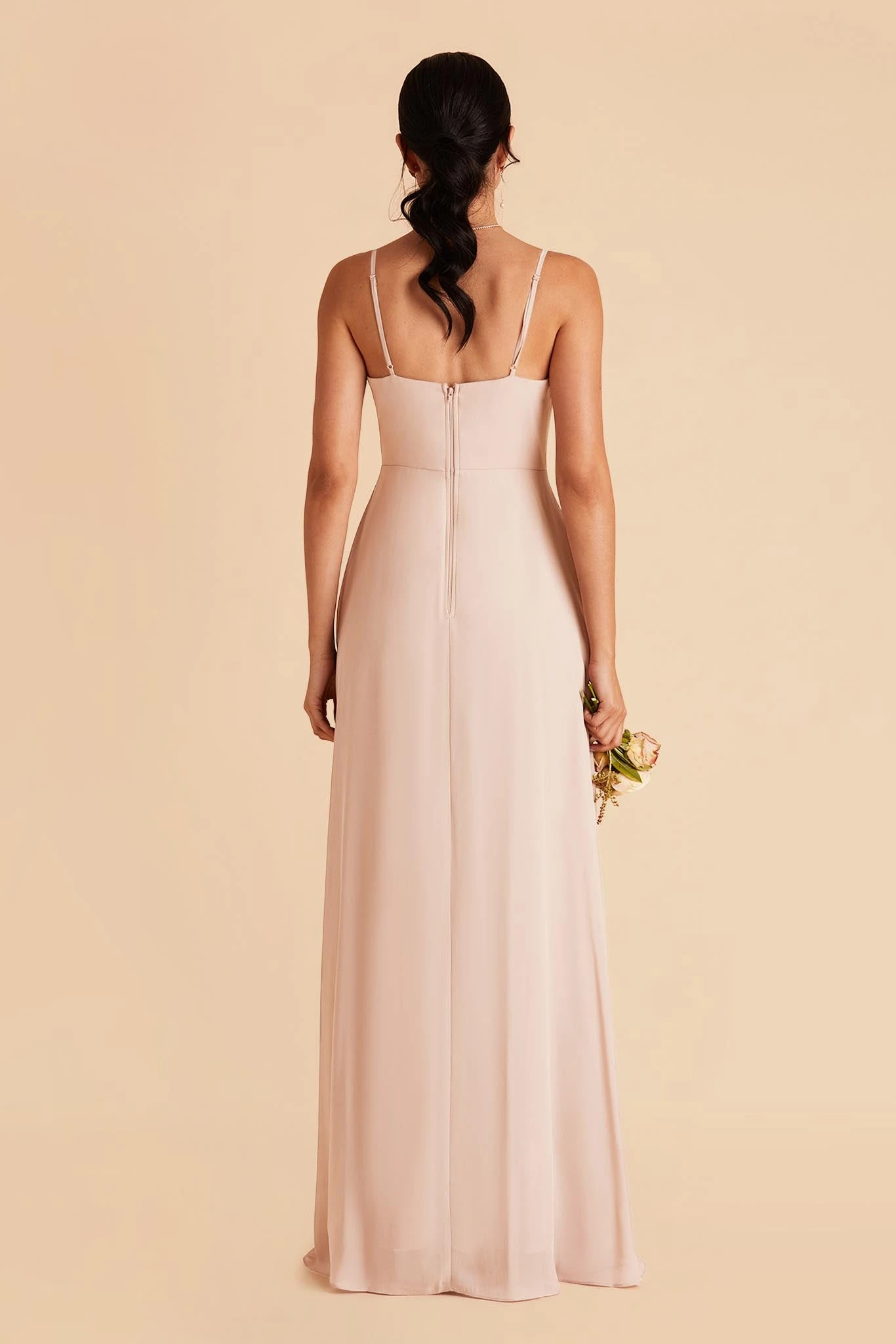 Amy Chiffon Dress - Pale Blush - Image 3