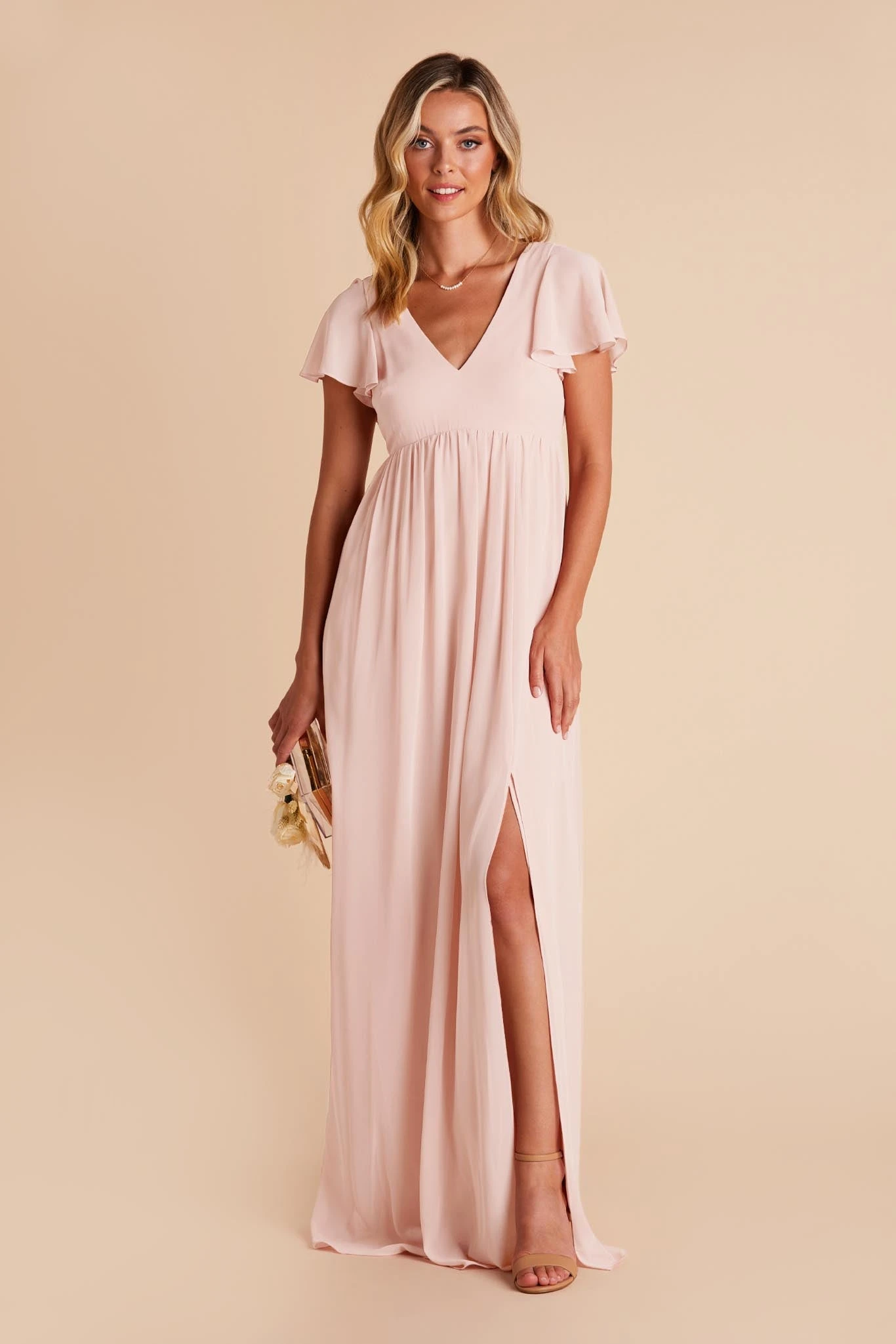 Hannah Empire Dress - Pale Blush - Image 5