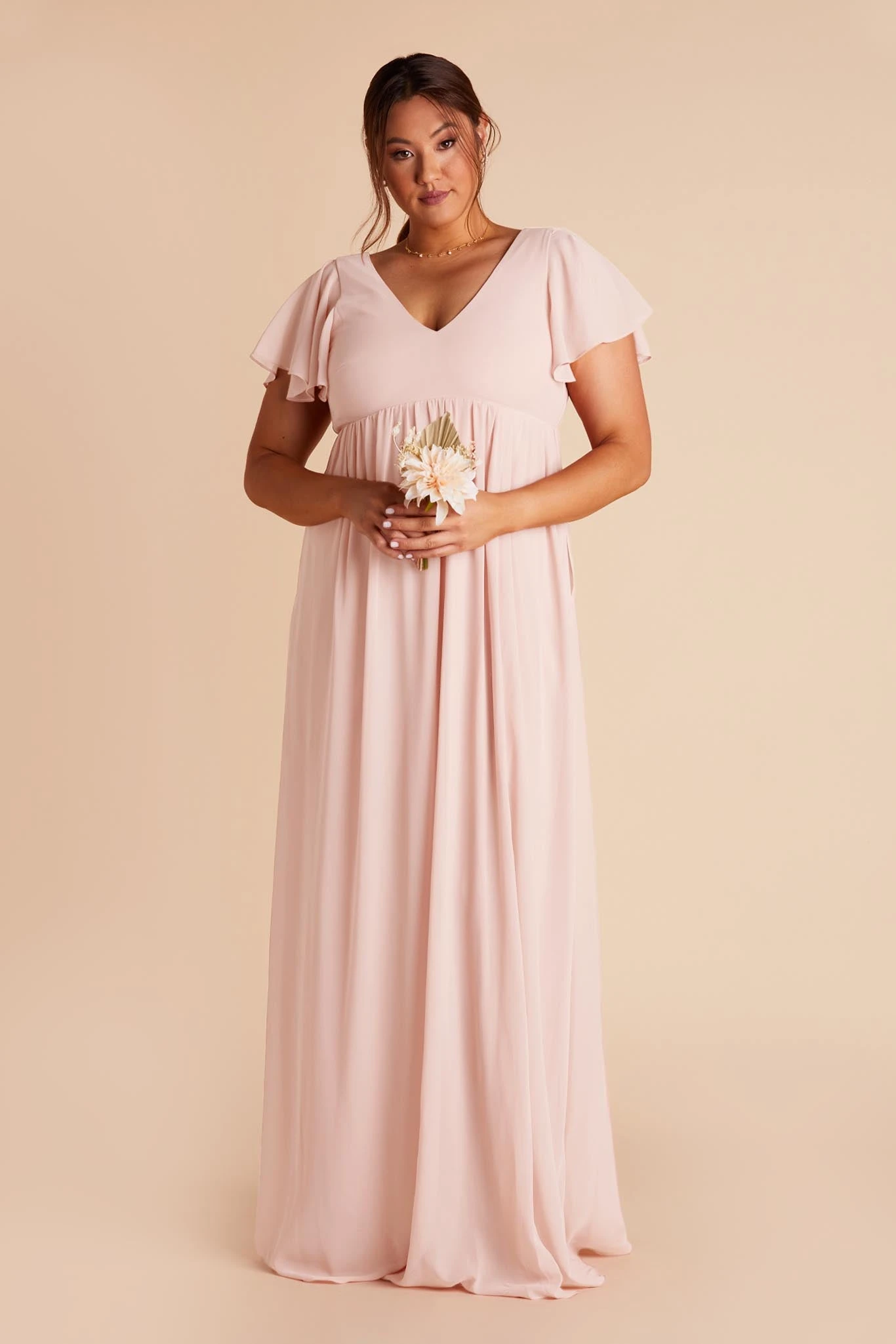 Hannah Empire Dress - Pale Blush - Image 3