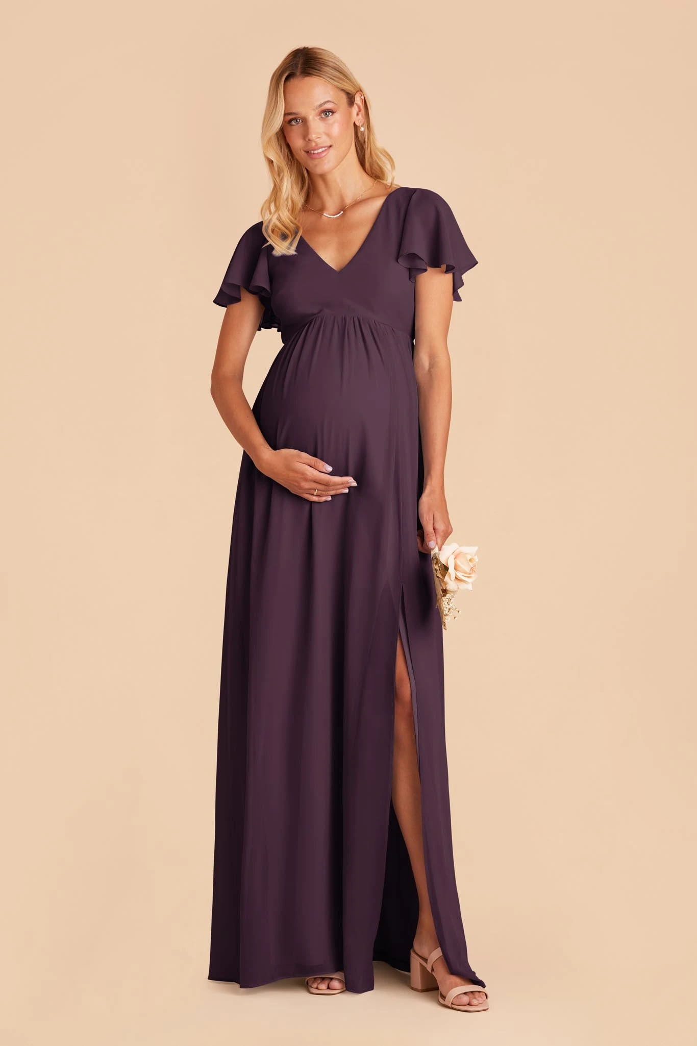 Hannah Empire Dress - Plum - Image 2