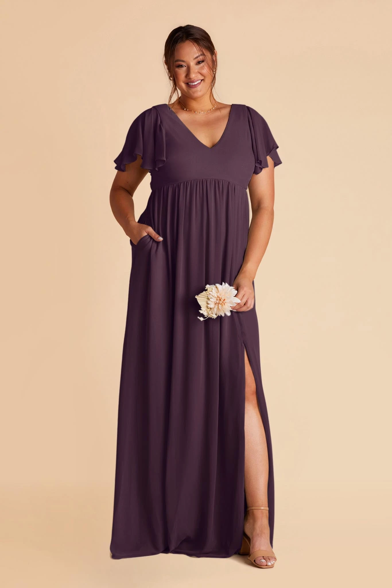 Hannah Empire Dress - Plum - Image 3