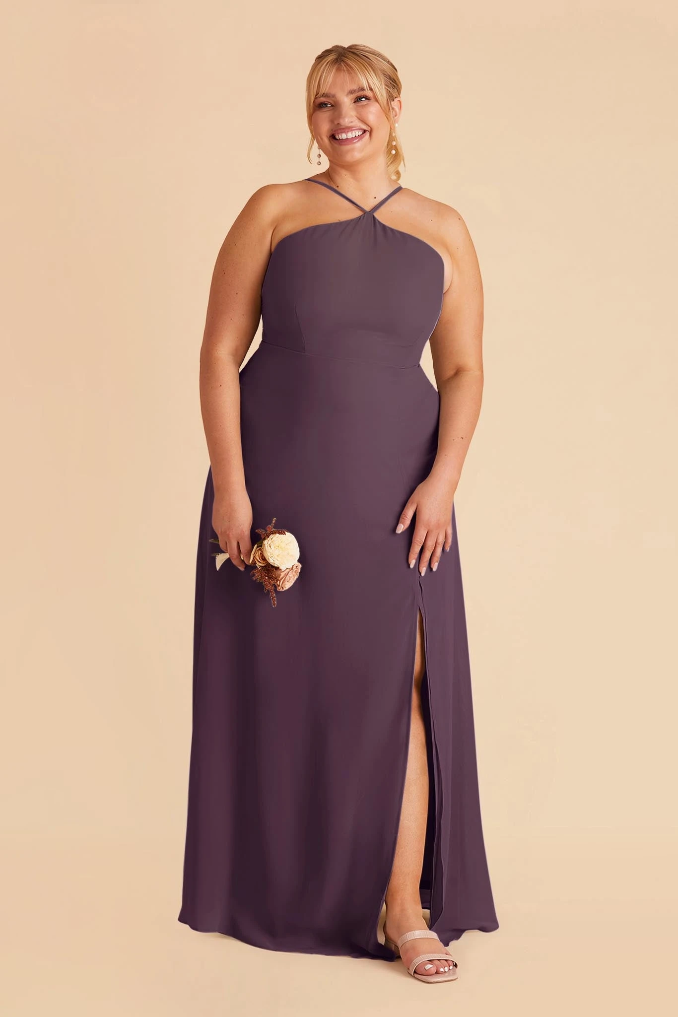 Juliet Chiffon Dress - Plum - Image 2