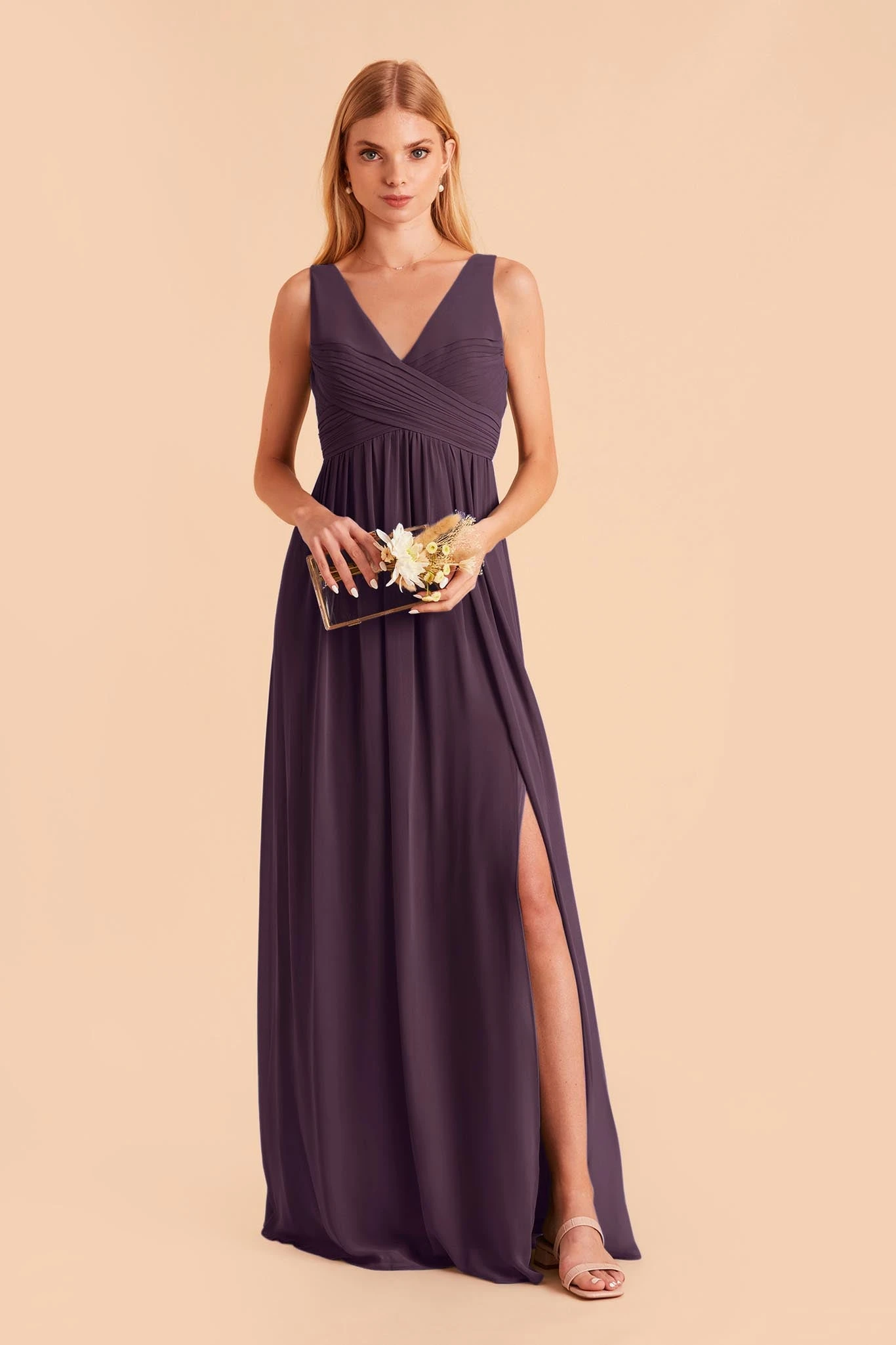 Laurie Empire Dress - Plum - Image 5