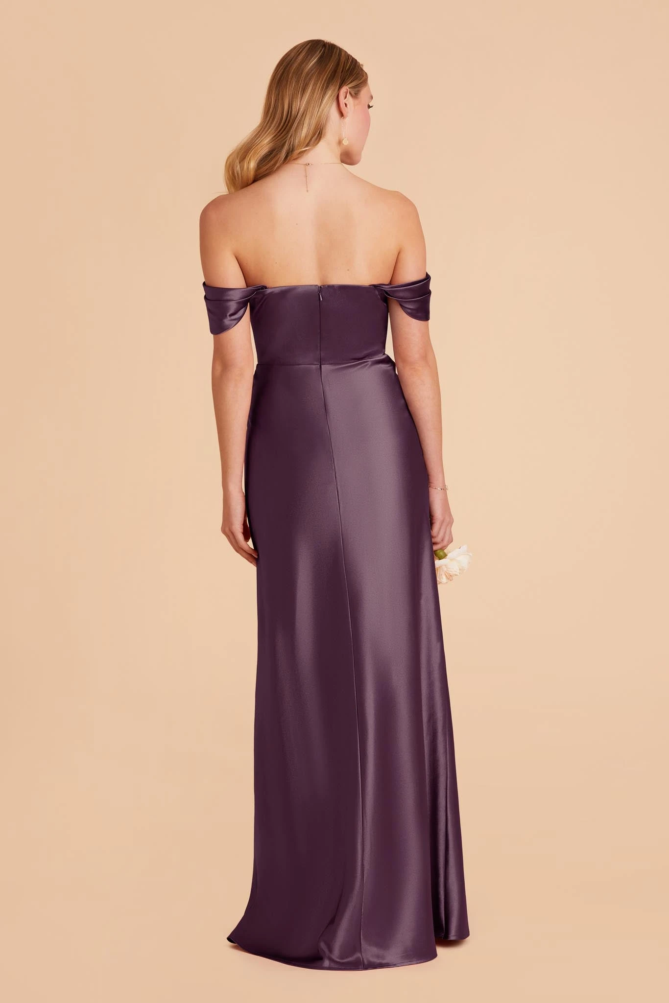 Mia Shiny Satin Convertible Dress - Plum - Image 7
