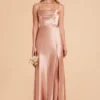Mia Shiny Satin Convertible Dress - Rose Gold
