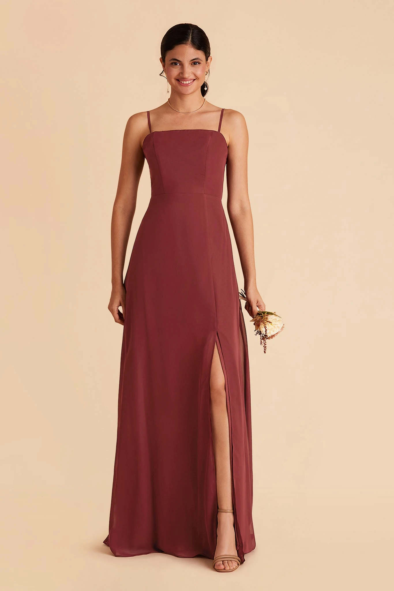 Chris Convertible Chiffon Dress - Rosewood - Image 5