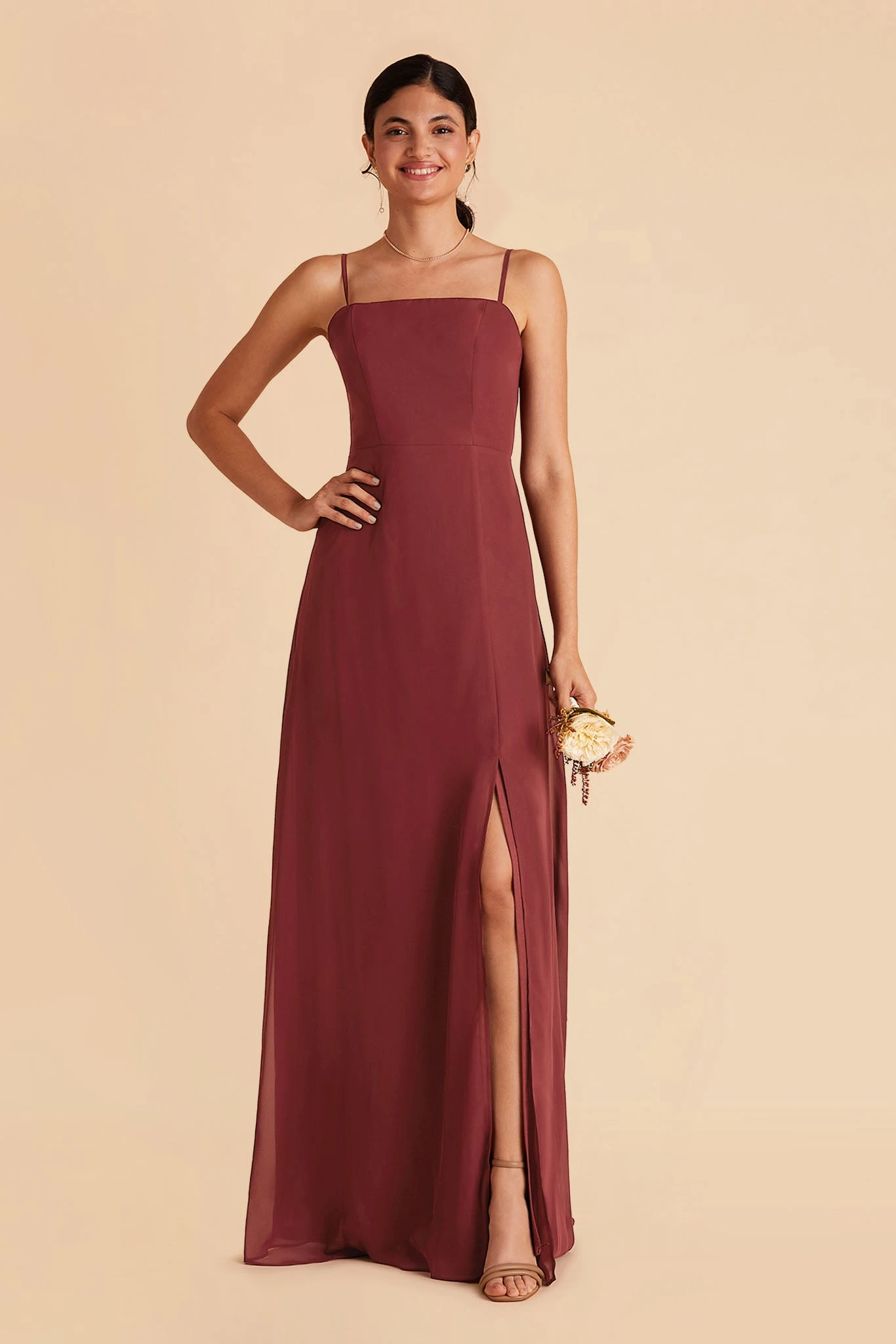 Chris Convertible Chiffon Dress - Rosewood - Image 3