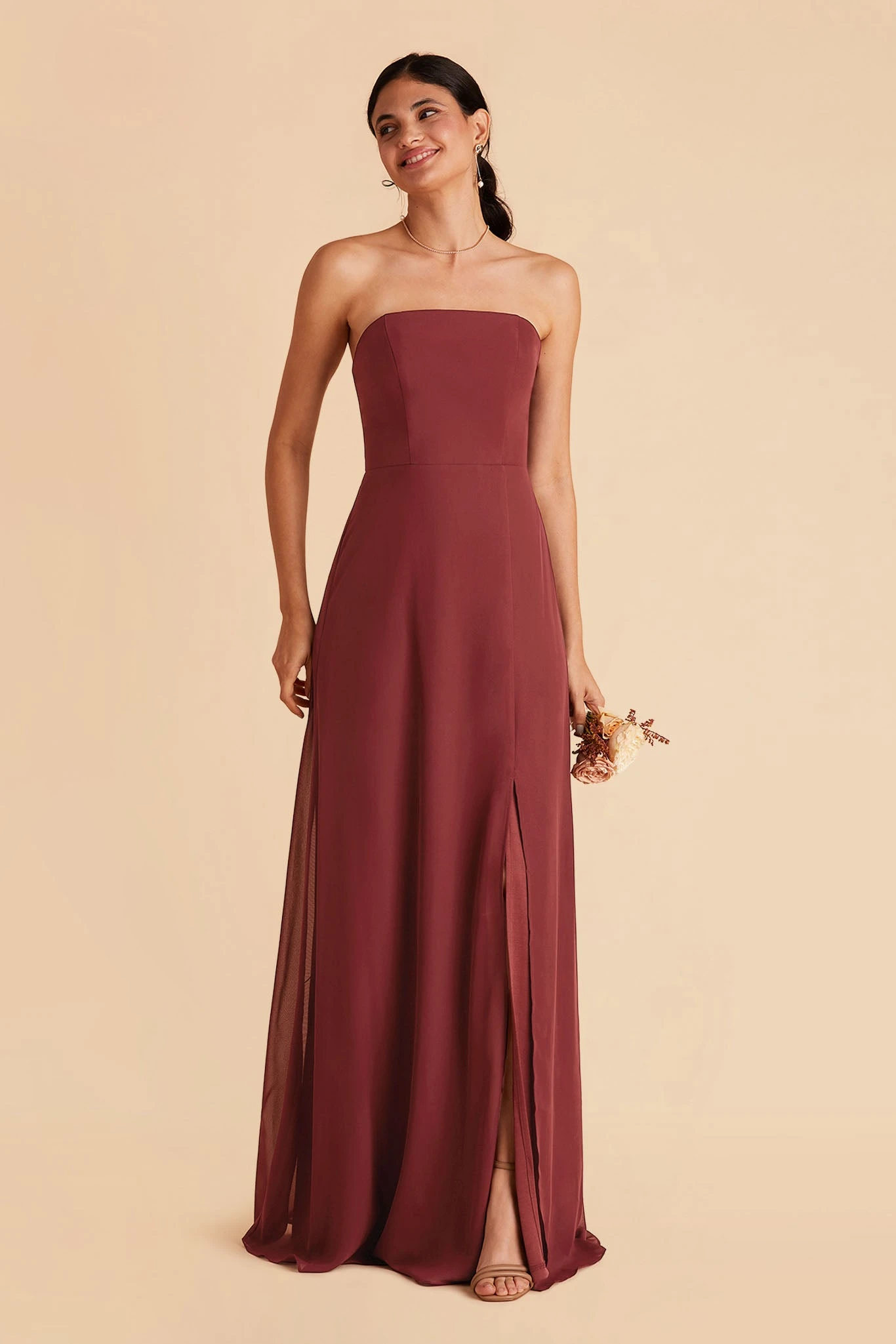 Chris Convertible Chiffon Dress - Rosewood - Image 4