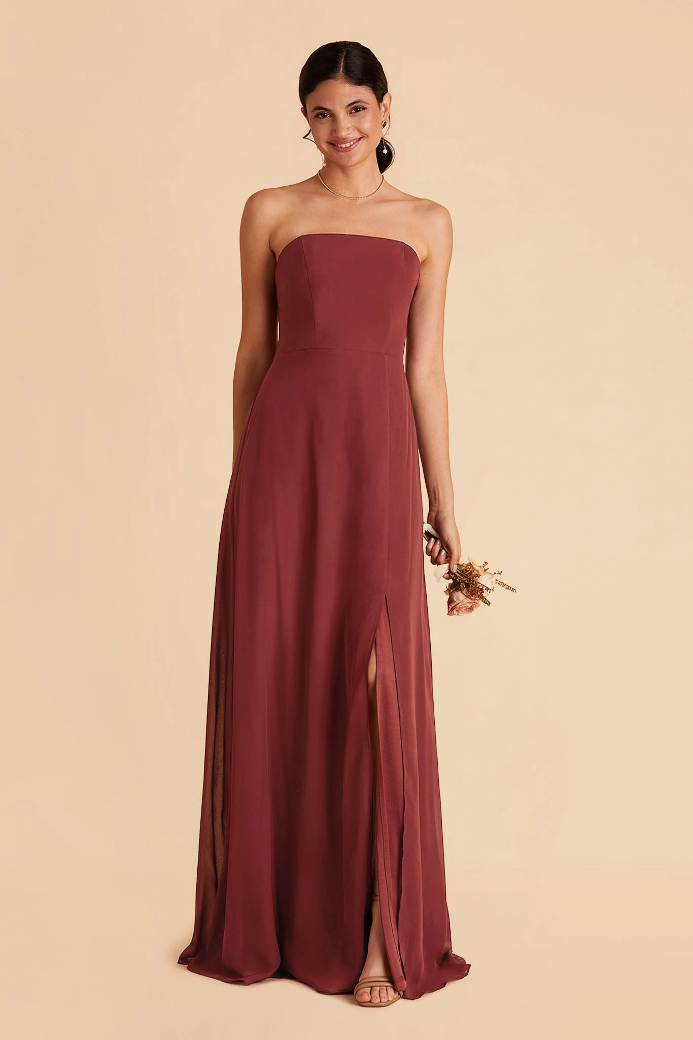 Chris Convertible Chiffon Dress - Rosewood