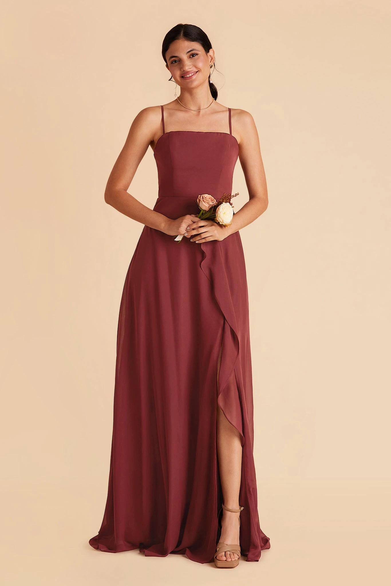 Winnie Convertible Chiffon Dress - Rosewood - Image 5