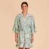 Kenny Floral Ruffle Robe - Sage Floral Rose