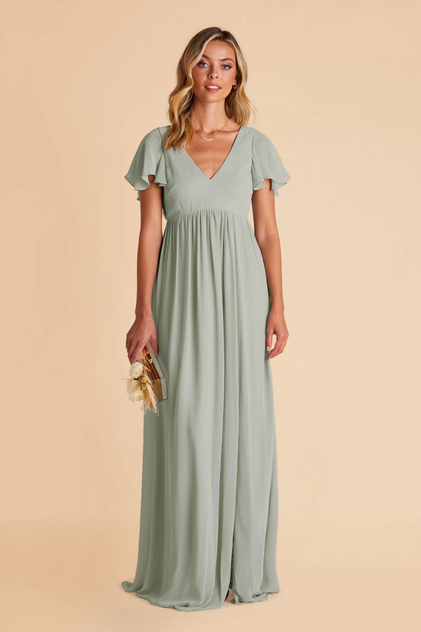 Hannah Empire Dress - Sage - Image 4