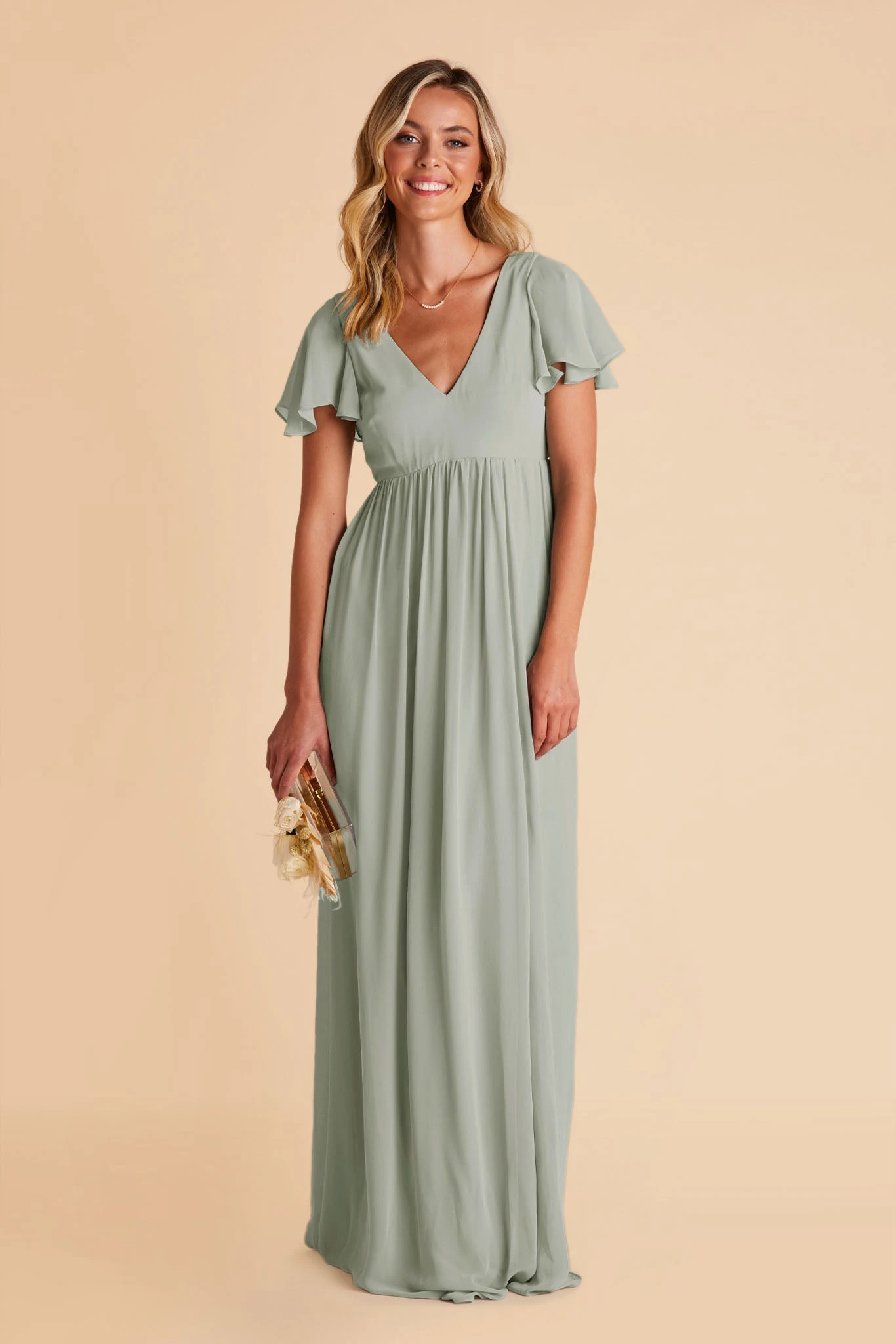 Hannah Empire Dress - Sage - Image 5