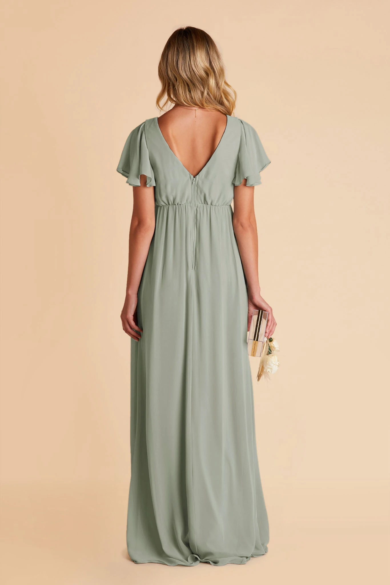 Hannah Empire Dress - Sage - Image 8