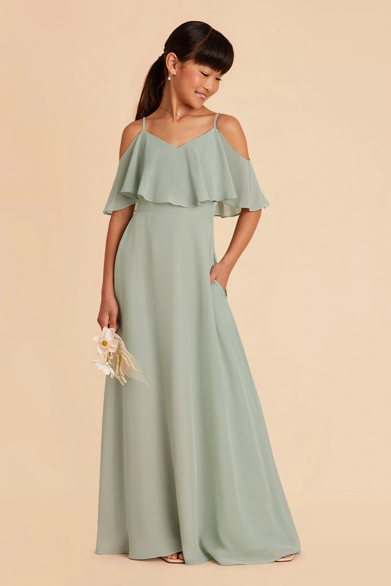 Janie Convertible Junior Dress - Sage - Image 8