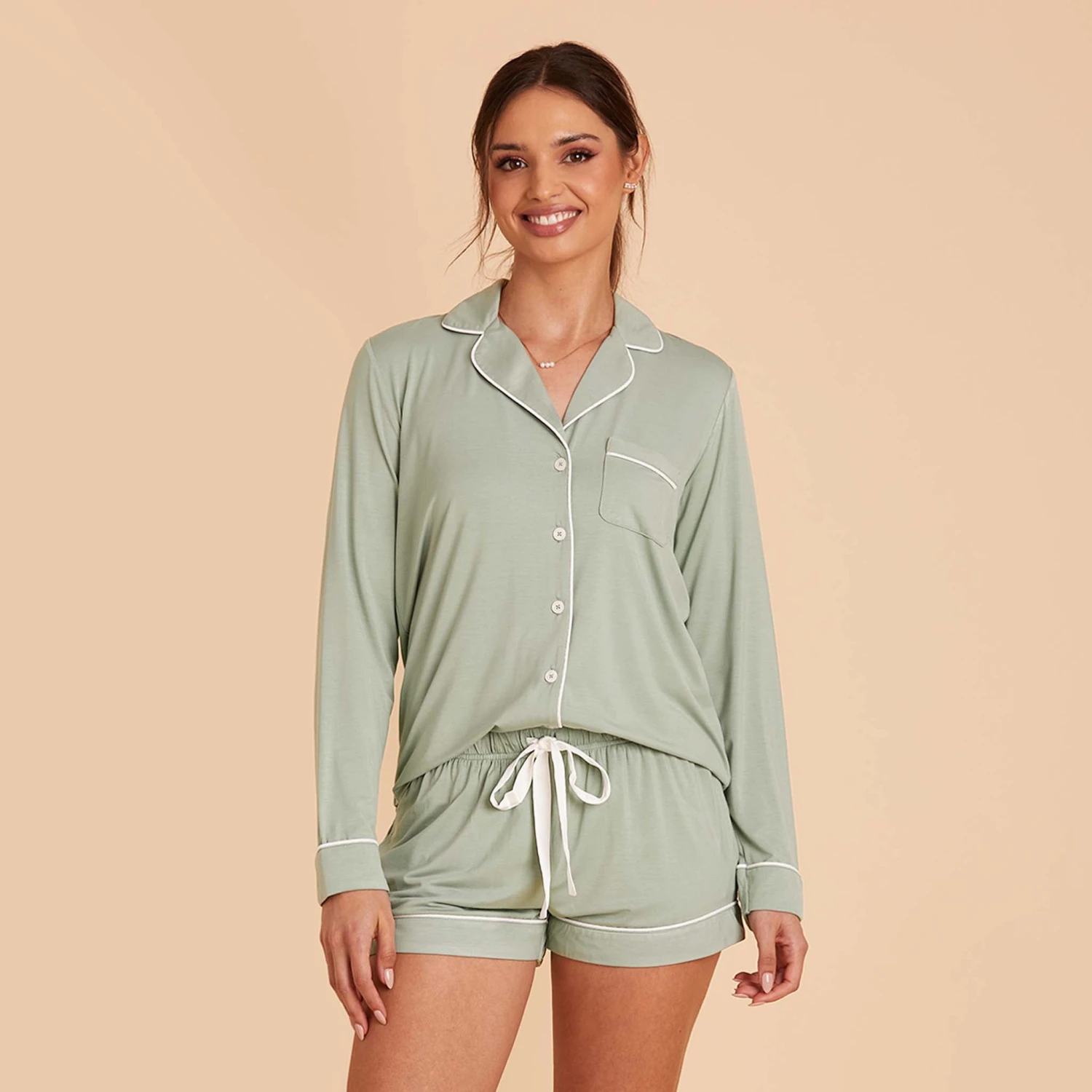 Jonny Long Sleeve Pajama Set - Sage - Image 6