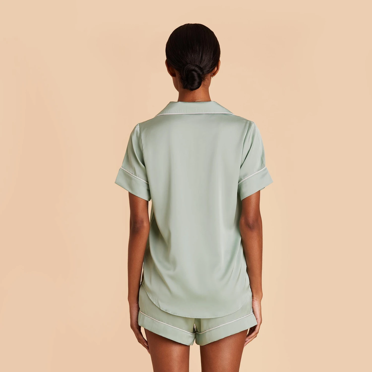 Jonny Satin Pajama Set - Sage - Image 7