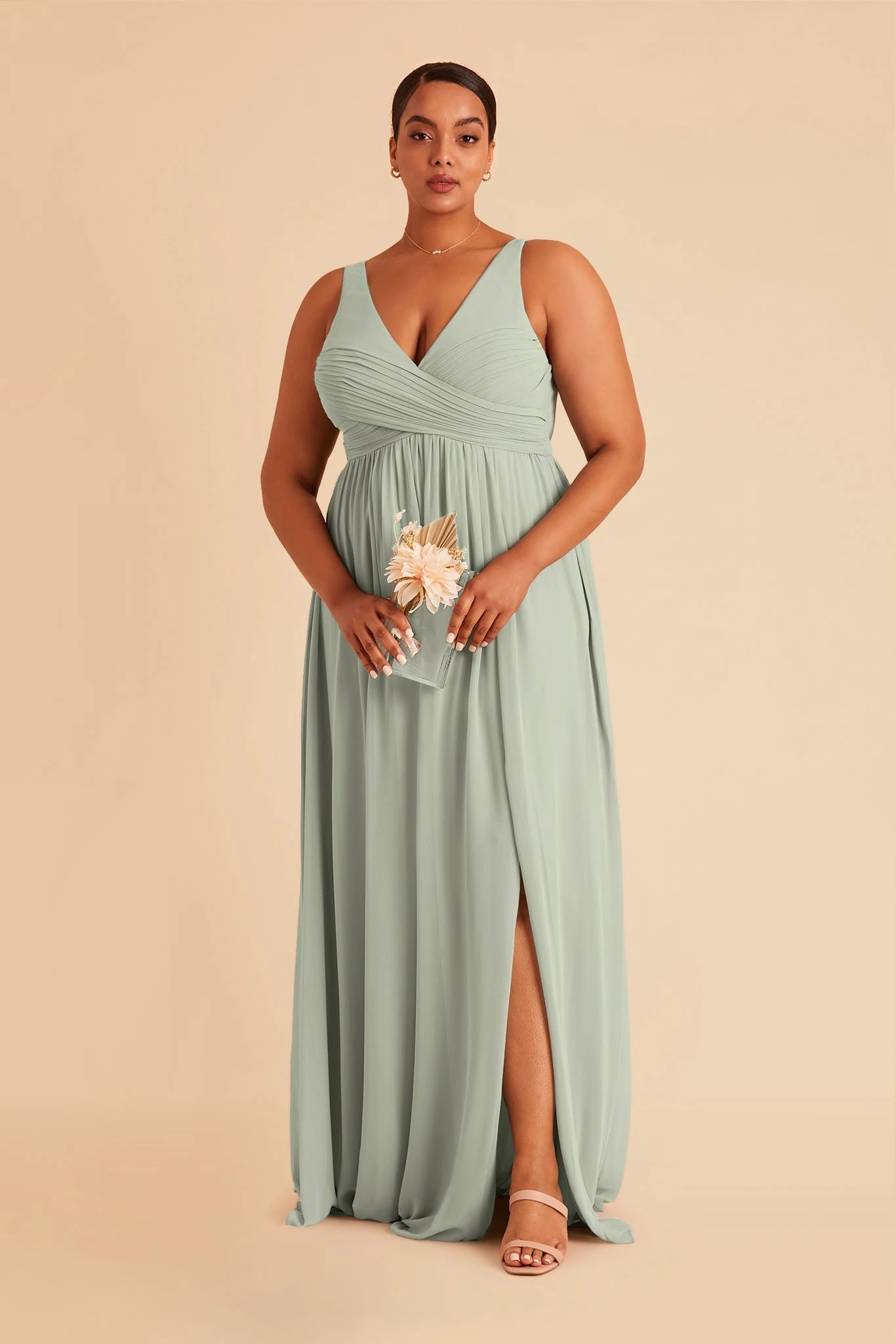 Laurie Empire Dress - Sage - Image 2