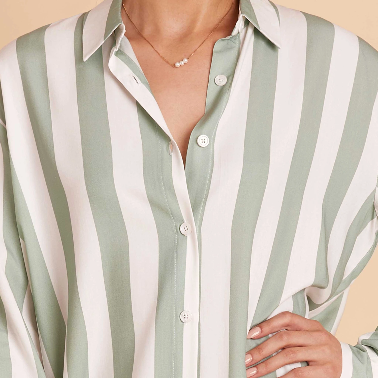 Eddie Sleepshirt - Sage Stripe - Image 6