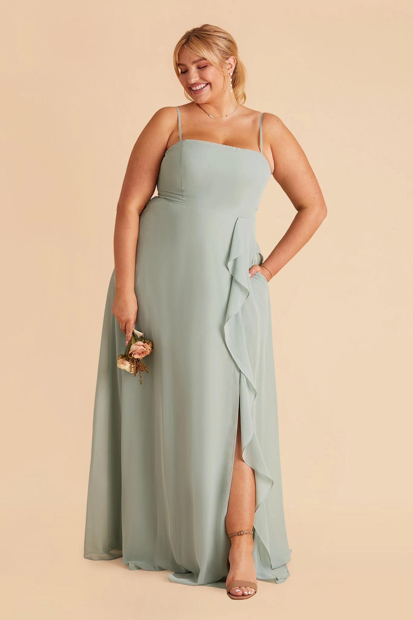 Winnie Convertible Chiffon Dress - Sage - Image 17
