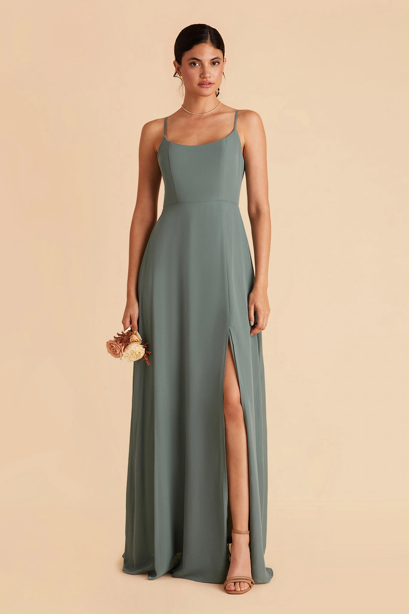 Amy Chiffon Dress - Sea Glass