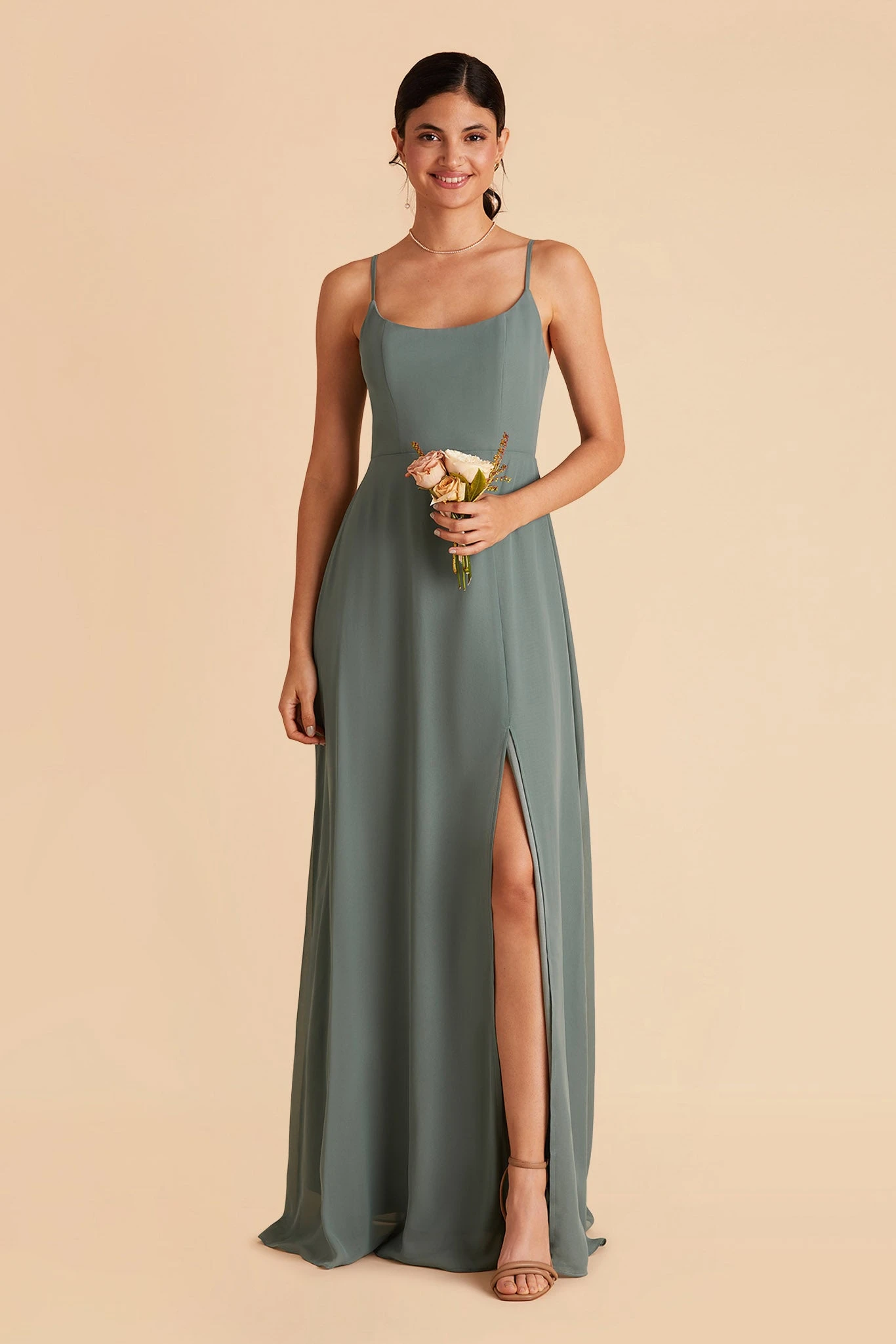 Amy Chiffon Dress - Sea Glass - Image 6