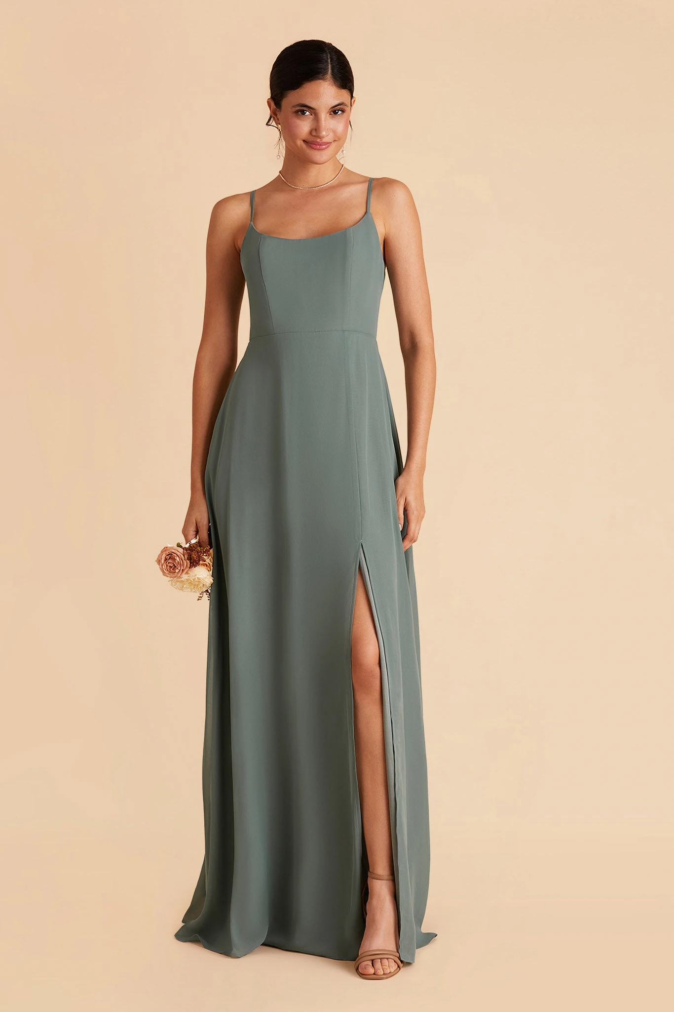 Amy Chiffon Dress - Sea Glass - Image 8