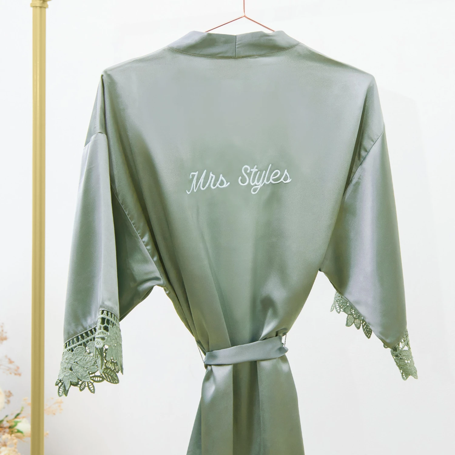 Claudine Lace Robe - Sea Glass - Image 7