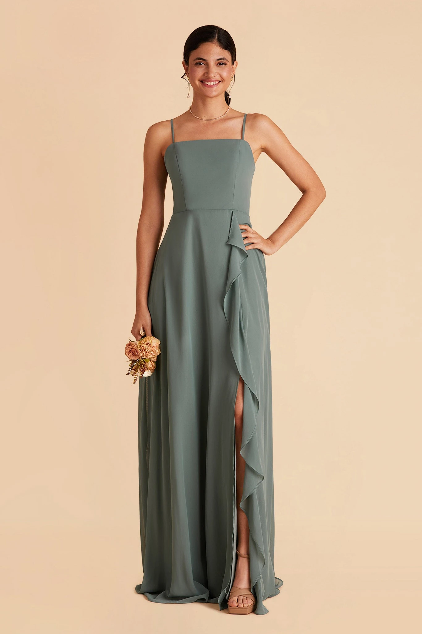 Winnie Convertible Chiffon Dress - Sea Glass - Image 10